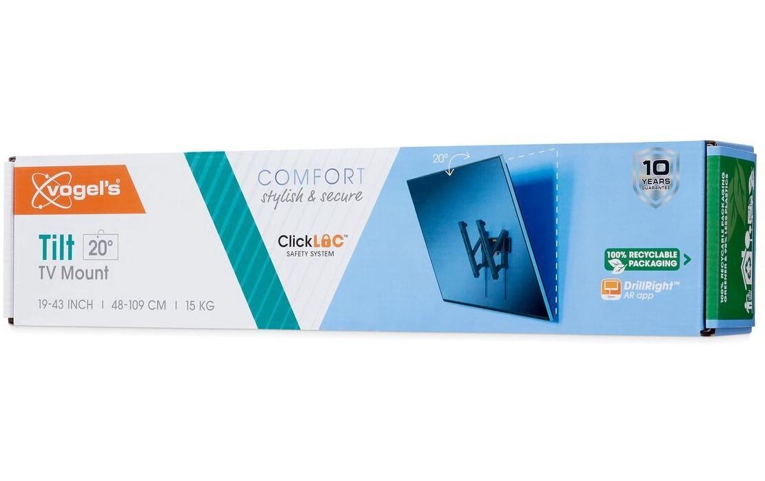 Wandhalterung COMFORT TVM 3215B SchwarzNeigbare TV-Wandhalterung für 19