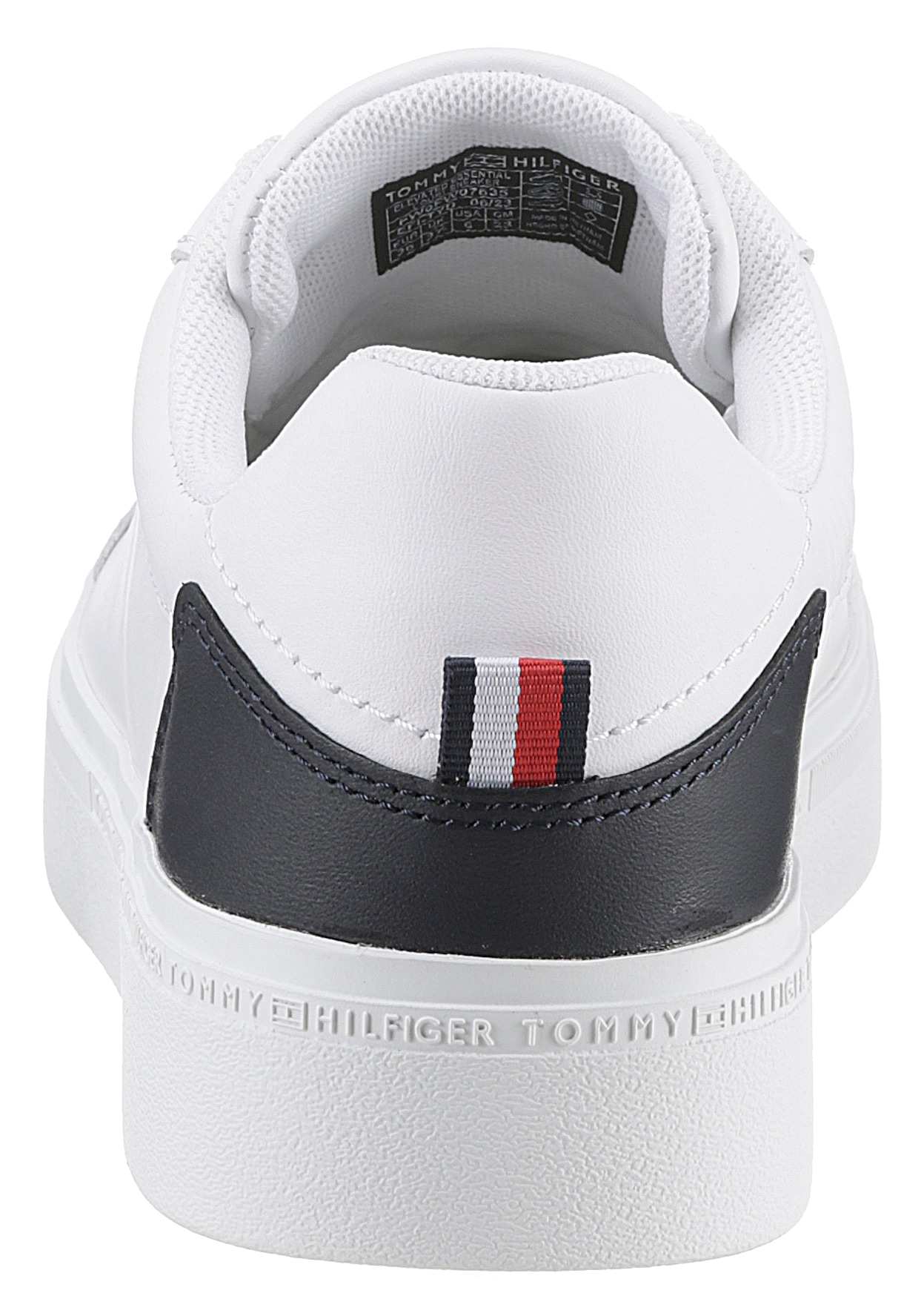Tommy Hilfiger Plateausneaker »ELEVATED ESSENTIAL COURT SNEAKER«  mit Kontrastbesatz an der Ferse, Freizeitschuh, Halbschuh, Schnürschuh