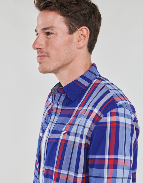 Tommy Jeans - TJM CLSC ESSENTIAL CHECK SHIRT - Marine / Blanc / Rouge