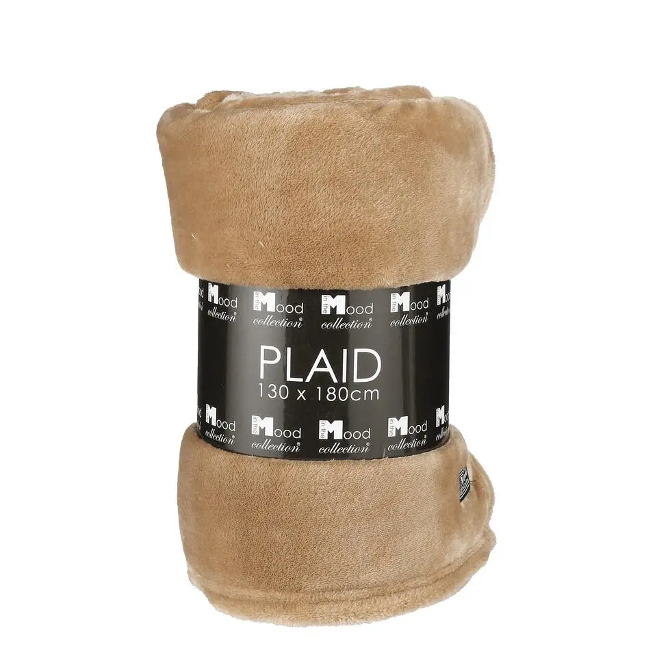 Mica Decorations Famke Fleece Plaid - 180 x 130 cm - Lichtbruin