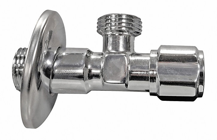 Robinet d'arrêt équerre sous-lavabo long, Mâle 15/21 - Mâle 12/17 Somatherm for you