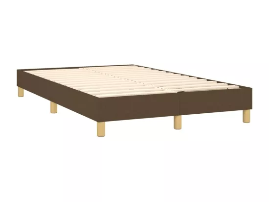 Sommier tapissier matelas et LED Marron foncé 120x200 cm Tissu
