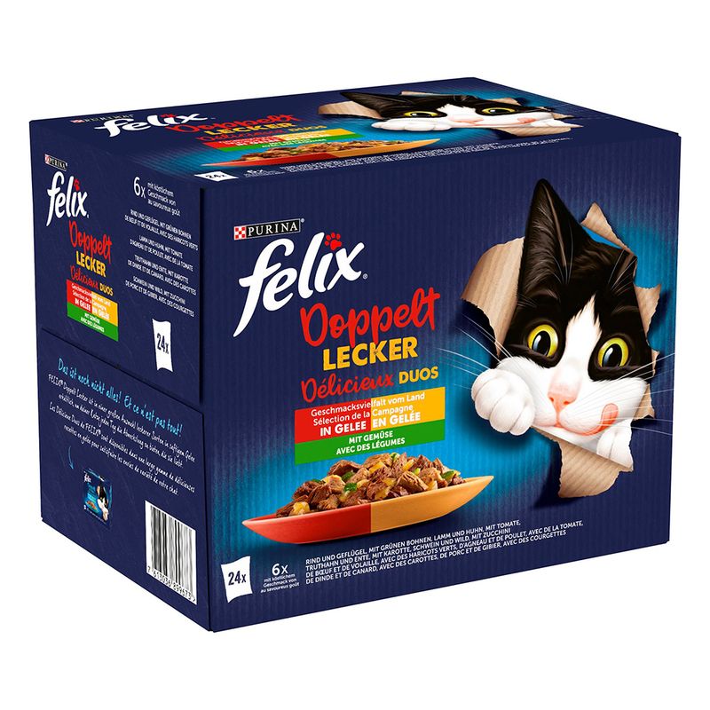 Felix Tendres Effilés Délicieux Duos en gelée 24 x 85 g à prix discount sur bitiba.fr