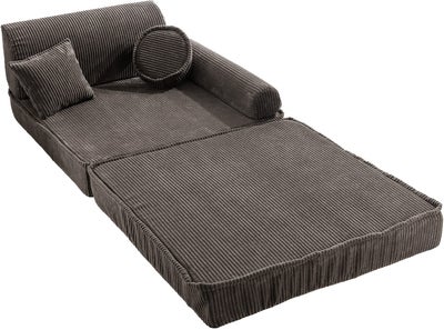 Meowbaby Play Premium Byggbar Sofa Cord 80x50, Brun