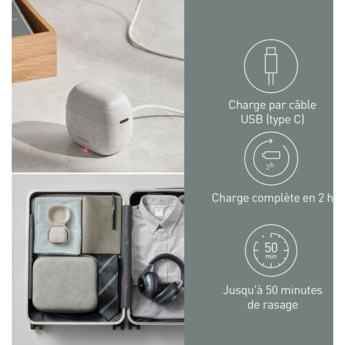 Rasoir électrique Panasonic ES-PV6B-W803 ultra-compact 5 lames et moteur lineaire - blanc