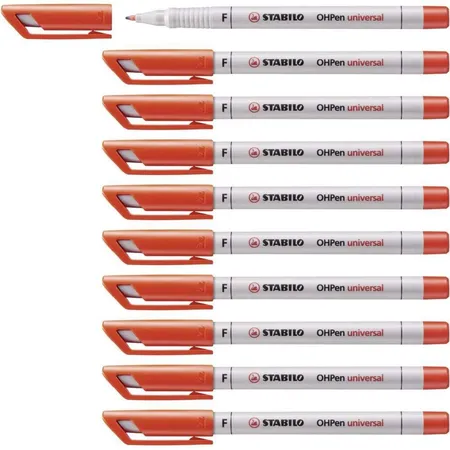 Folienstift - STABILO OHPen universal - wasserlöslich fein - 10er Pack - rot