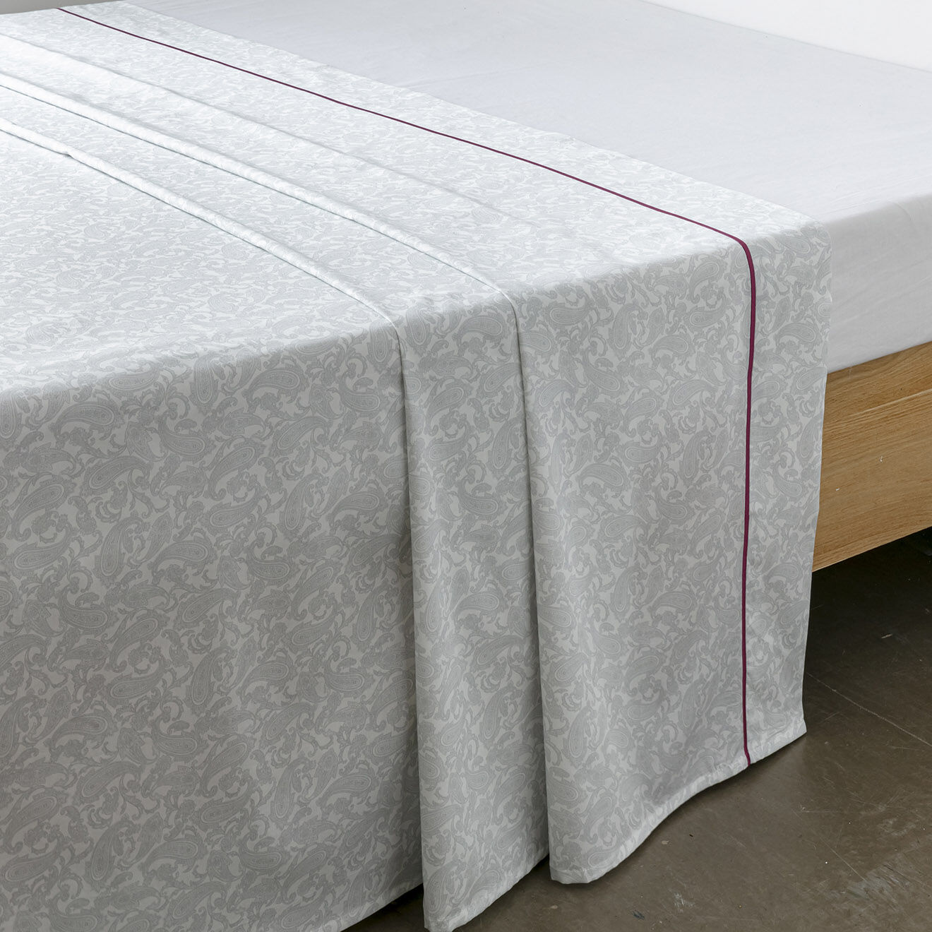 Perle de Coton Drap plat Bethany en satin de coton multicolore - 270x300 cm
