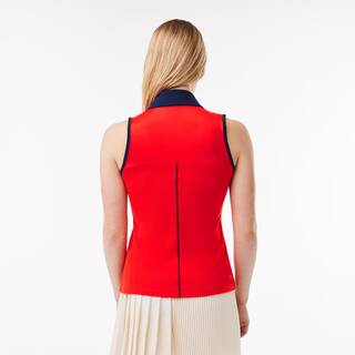 Polo Tennis Ultra-Dry Manches Courtes - Rouge - Lacoste - Femme