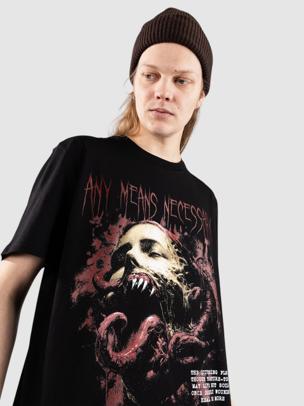 Any Means Necessary Deeply Wounded T-Shirt black