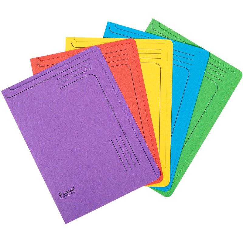 Chemises coin papier avec fenêtre Forever Exacompta  A4 couleurs assorties- Paquet de 25