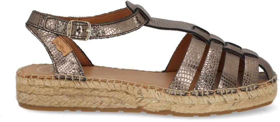 Toni Pons Evian leren espadrilles met dierenprint bruin metallic