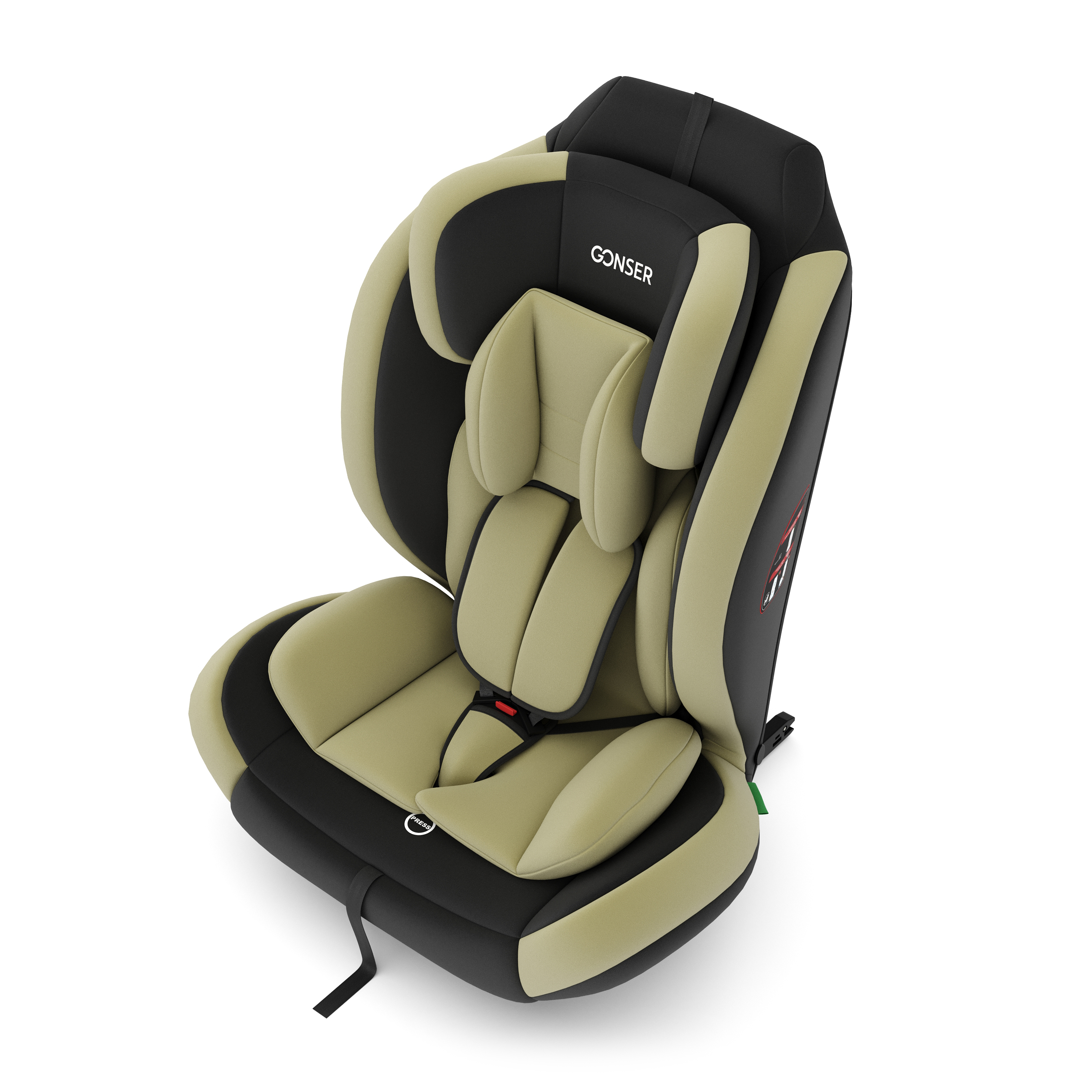 Kindersitz Auto mit ISOFIX olive