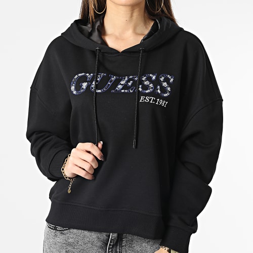 Sweat Capuche Femme W3RQ09 Noir