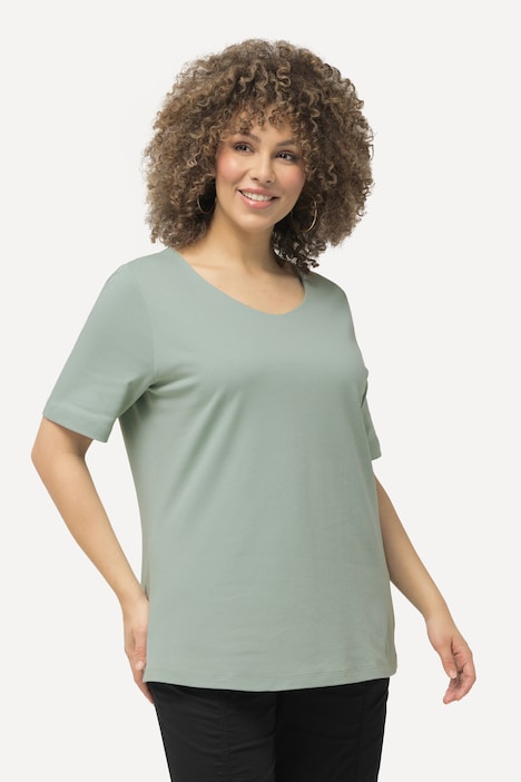 Shirt, doppellagige Vorderseite, Slim, Rundhals, Halbarm