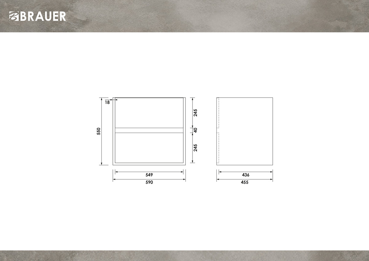 Brauer Adore onderkast 60cm met 2 softclose lades wit glans
