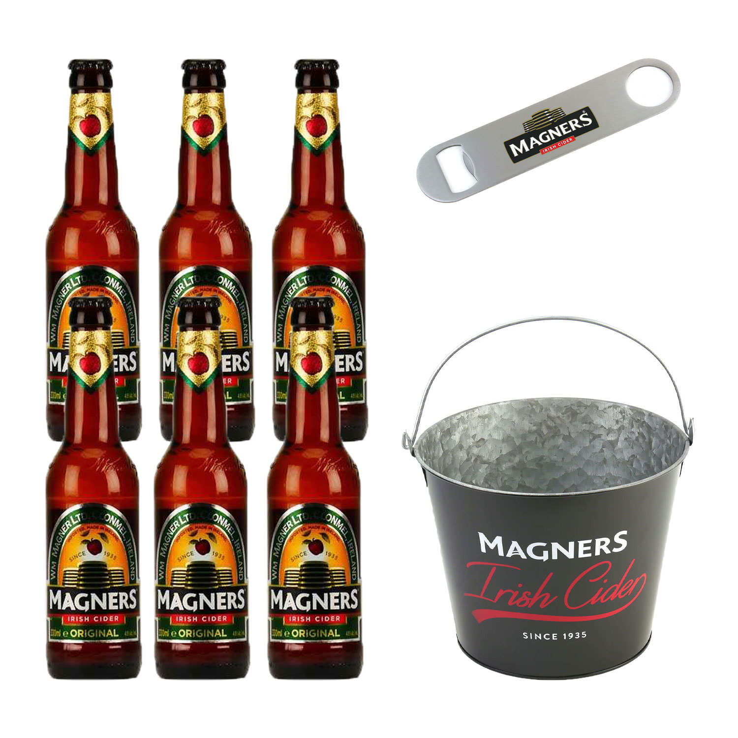 Lot découverte de 6 cidres Magners + 1 seau + 1 décapsuleur