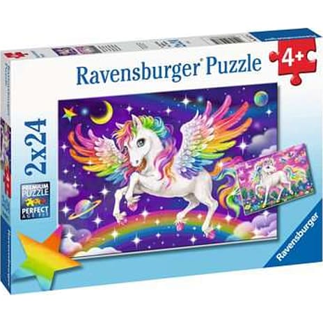 Pegasus og enhjørning puslespil - 2x24 brikker