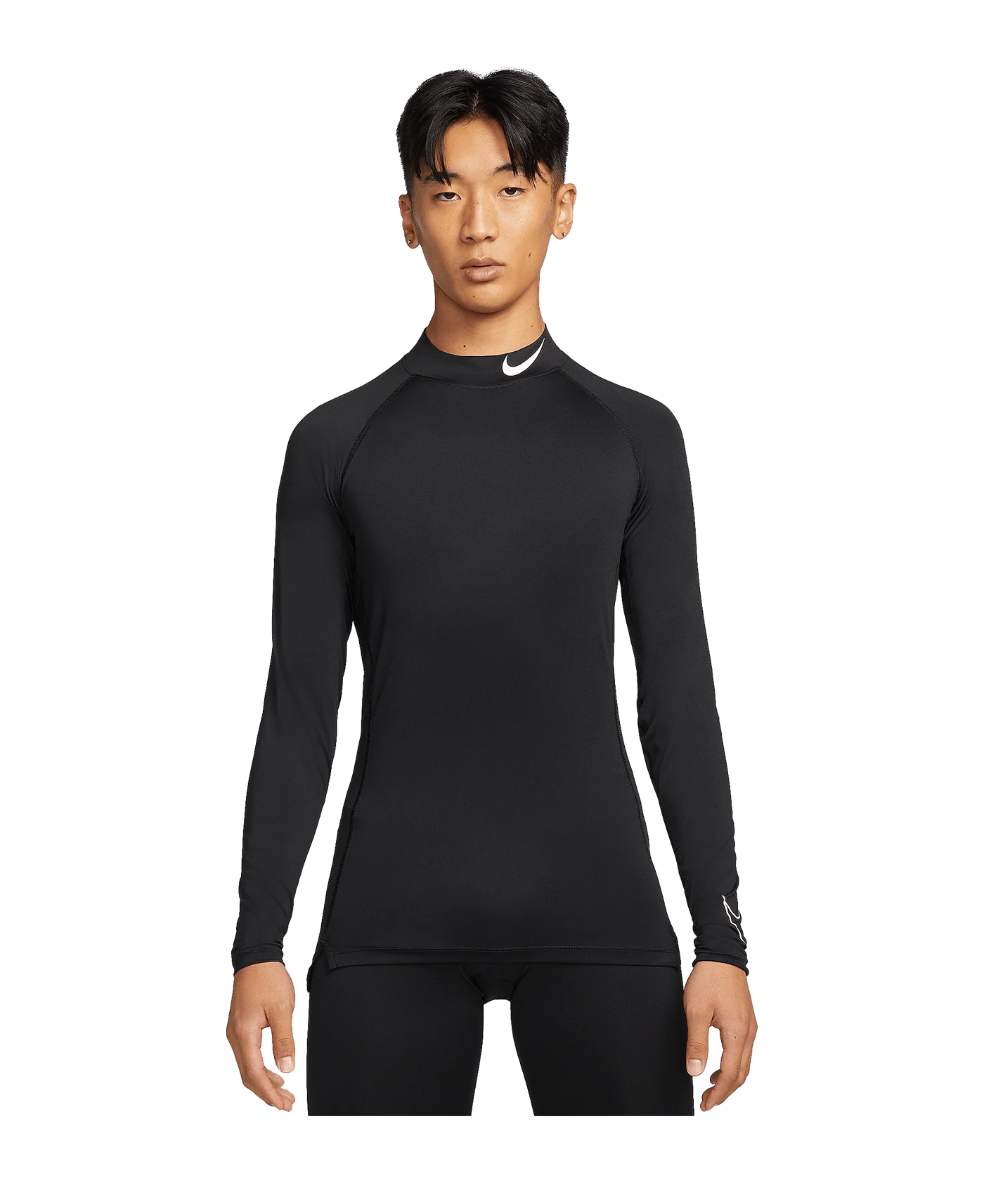 Nike Pro Mock langarm Training Schwarz F010