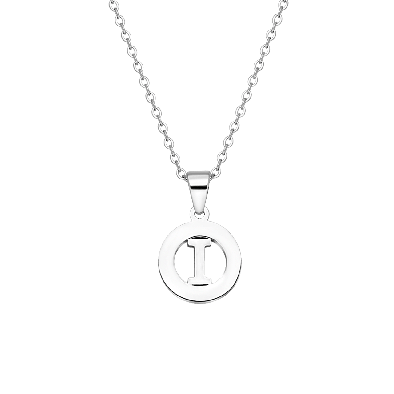 Stalen ketting met letter - I