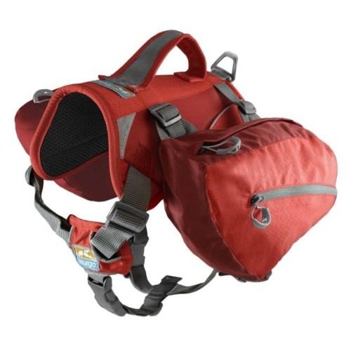 Mochila com alforjes para cães, vermelha