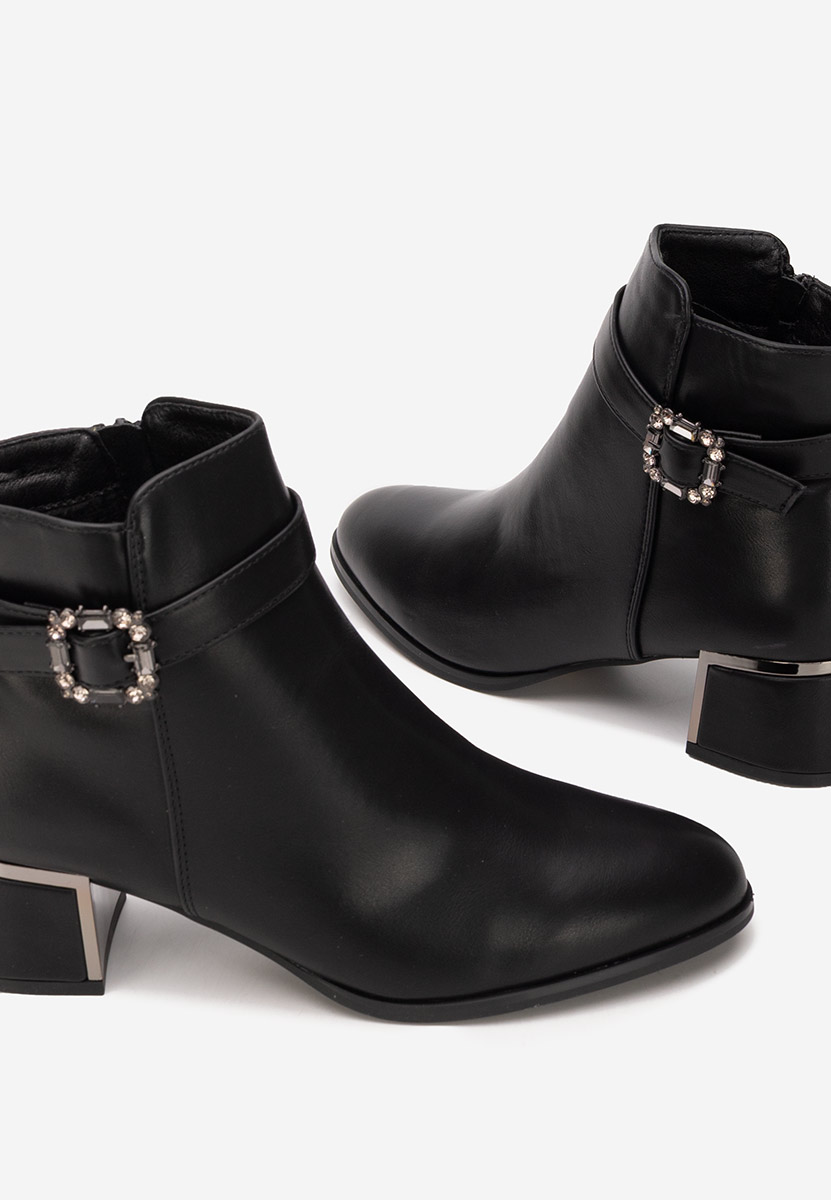 Bottines à gros talon noires Freina V2