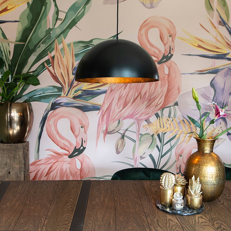 Industriële hanglamp zwart met goud 50 cm - Magna Eco