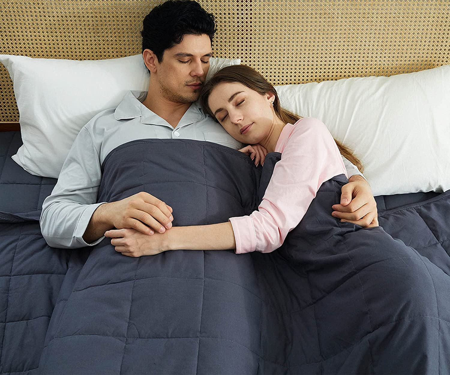 Heavy Blanket for Adult, Premium Cotton with Natural Glass Beads