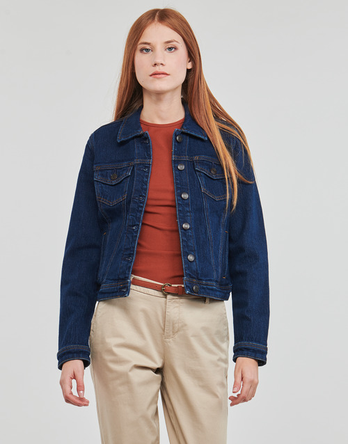 Esprit - TRUCKER JACKET - Bleu