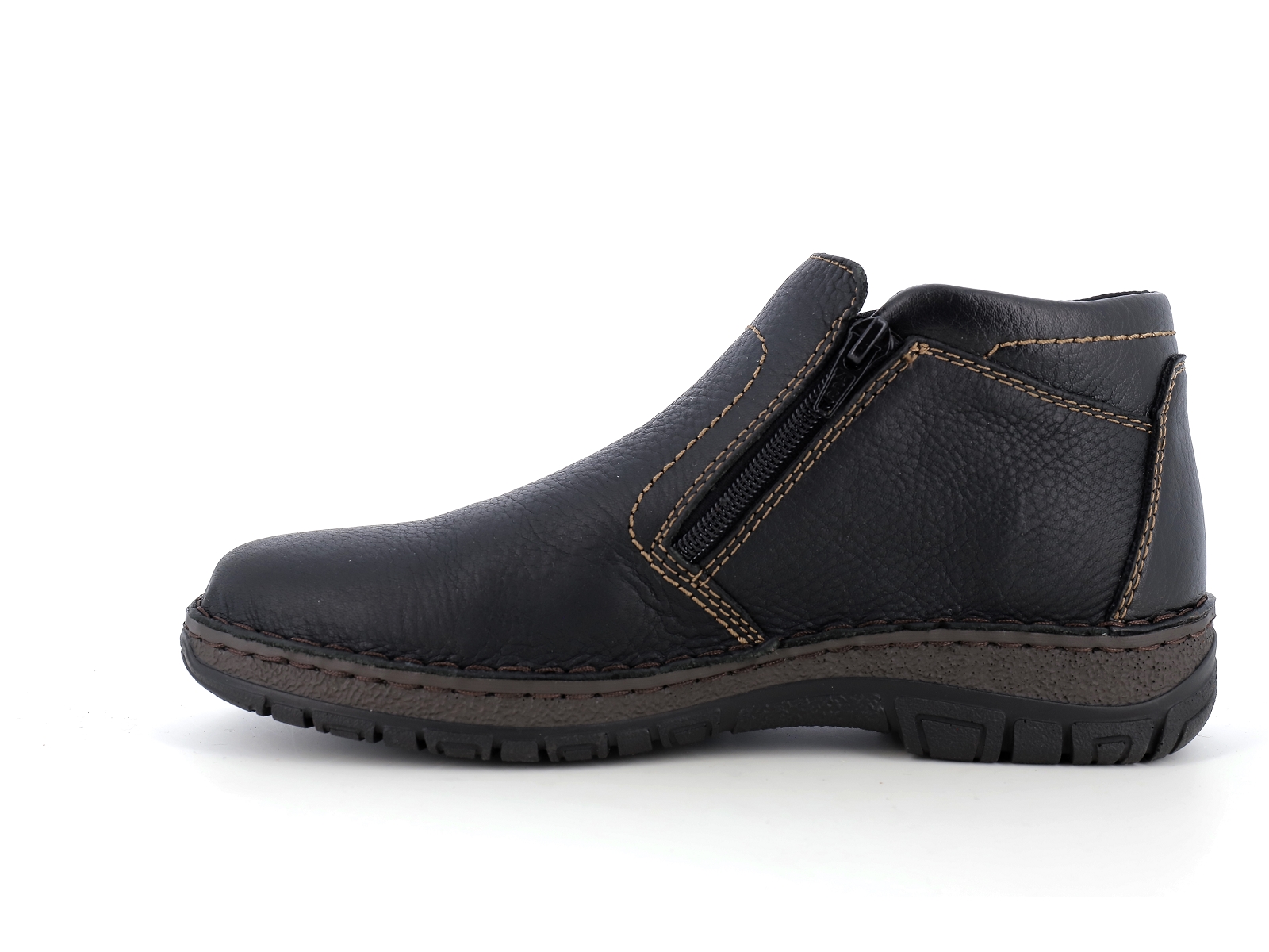 Rieker-05173 Cuir gras Noir