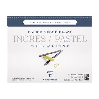 Clairefontaine Ingres Pastel - Bloc de papier dessin - 25 feuilles 24 x 30 cm - 130 g/m²