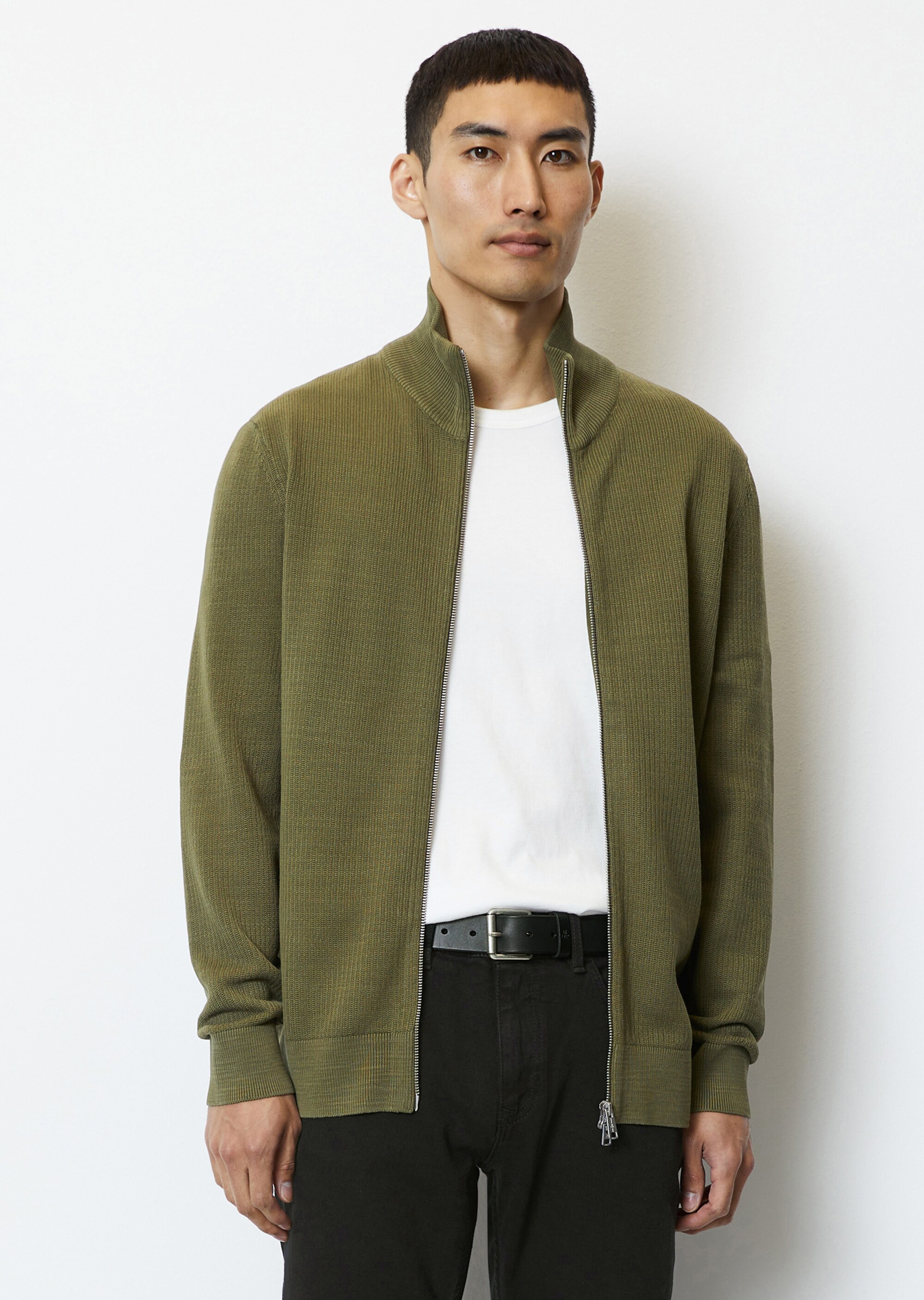 Zip-Cardigan regular mit Stehkragen