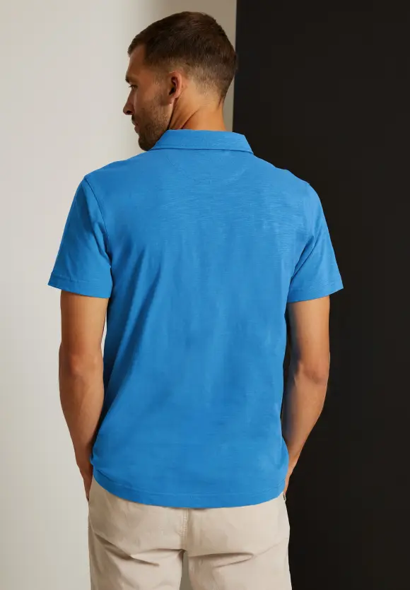Poloshirt in Jersey Slub - sonic blue