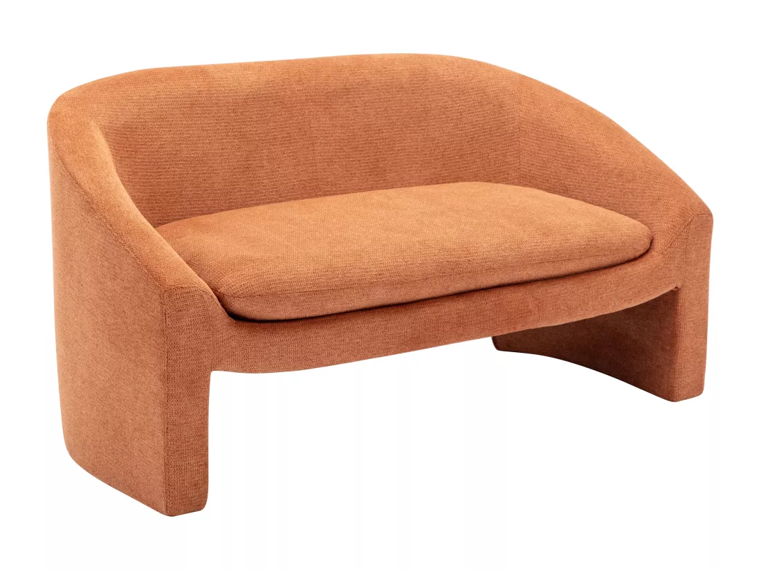 Canapé 2 places en tissu terracotta OSSANA