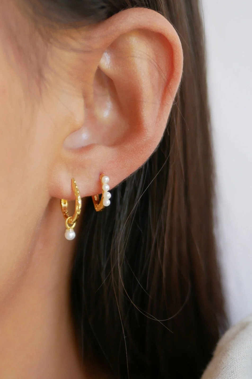 Enamel Copenhagen Hoops, Belle Pearl Forgyldt