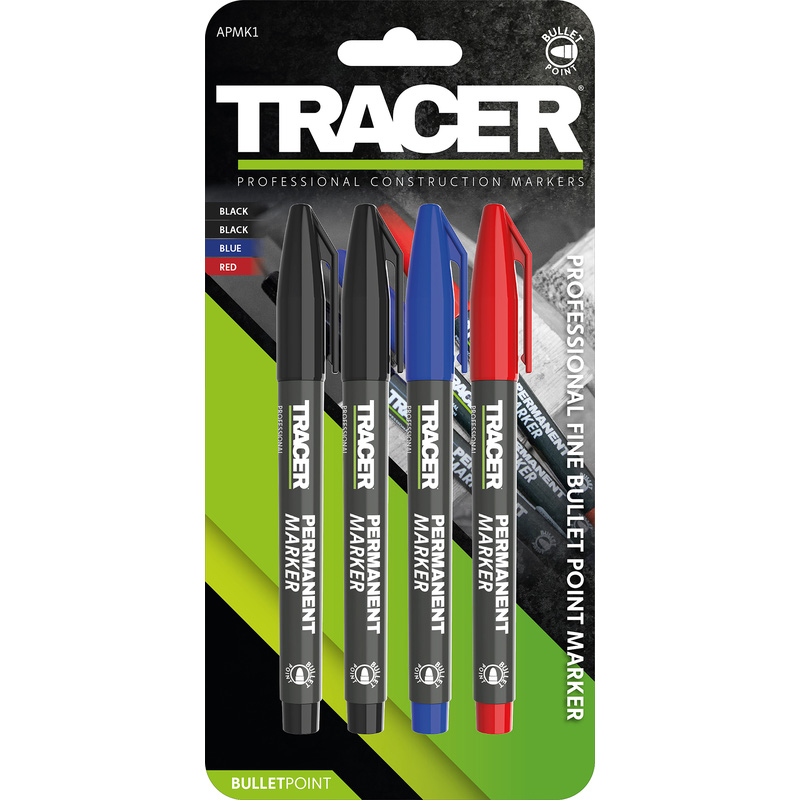 TRACER Permanent Marker Assortiment 4 delig