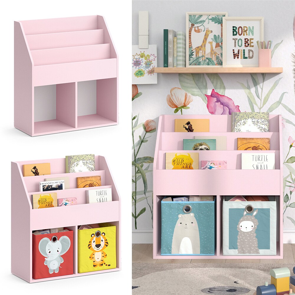 Vicco Kinderbücherregal Luigi 72 x 79 cm, Rosa, Kinderzimmerregal, offene Fächer