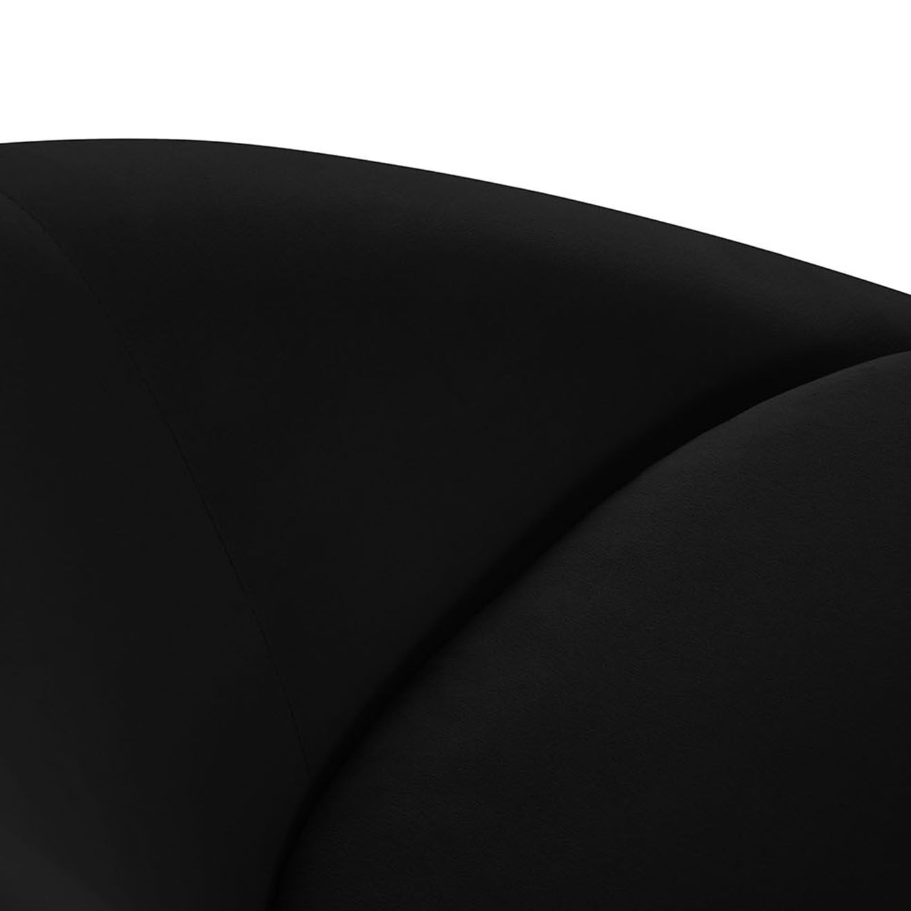Mazzini Sofas Fauteuil velours petale noir - 94x90x92 cm