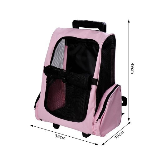 Carrinho/transportador 2 em 1 para animais de estimação PawHut, rosa