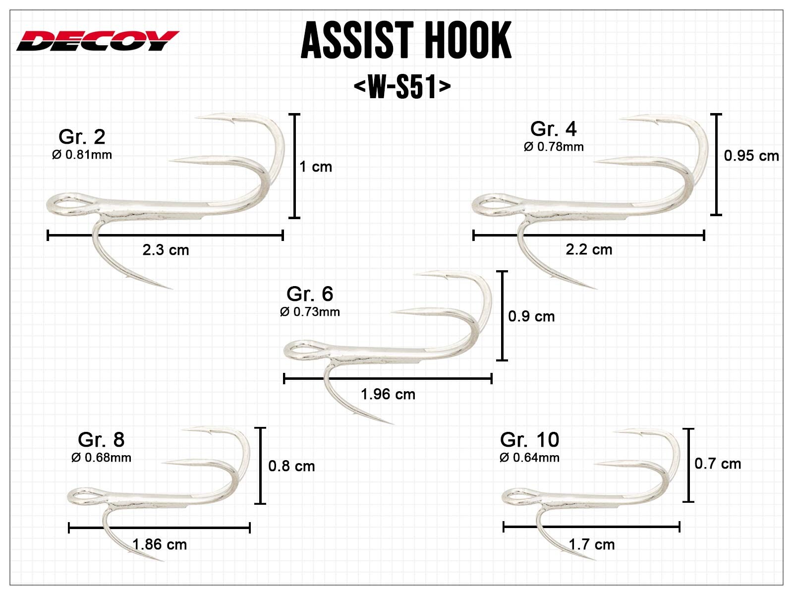 DECOY W-S51 Assist Hook - Gr. 6