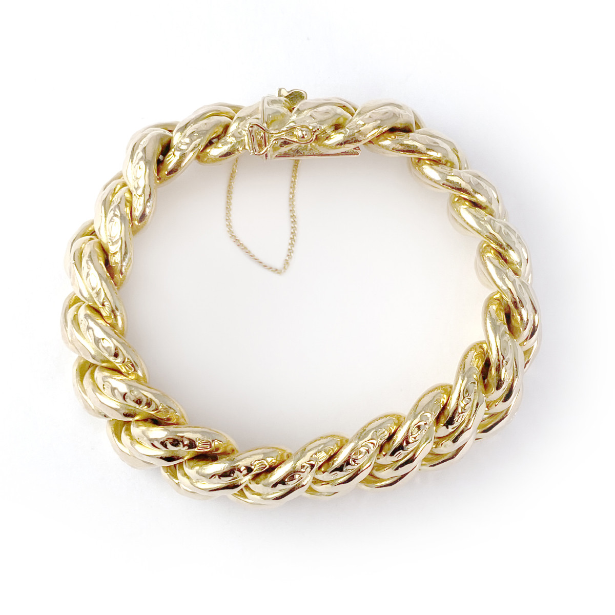 Bracelet d'occasion or 750 jaune maille américaine 18 cm