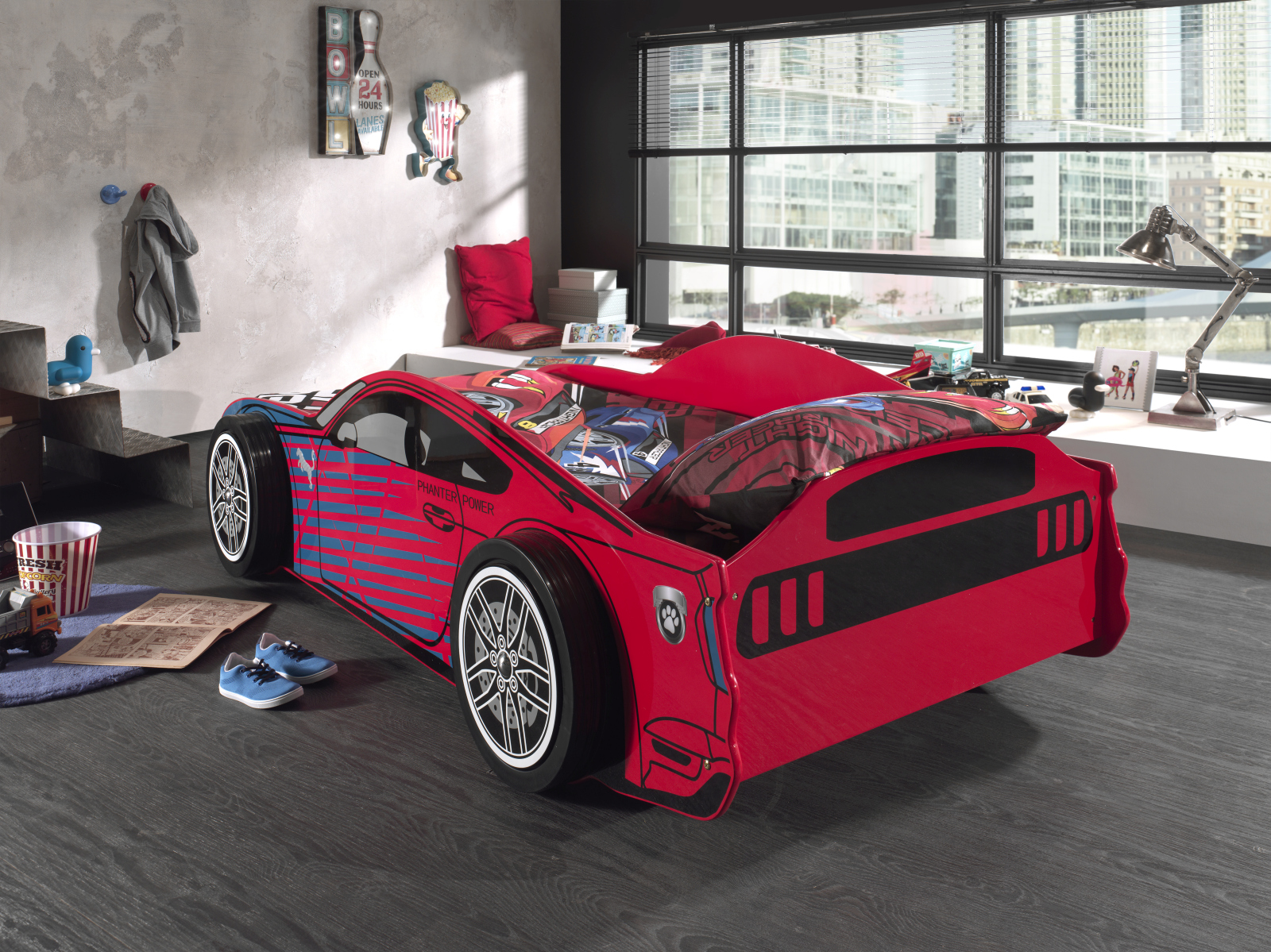 Autobett POWER - rot - 90x200 cm
