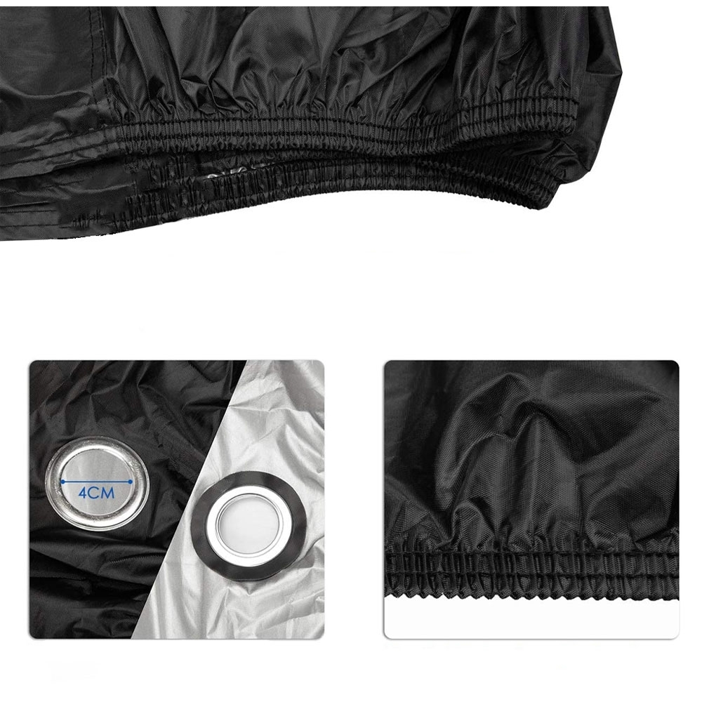 (265x105x125cm) Motorrad Abdeckung Abdeckplane Regenschutz Winterfest - Schwarz
