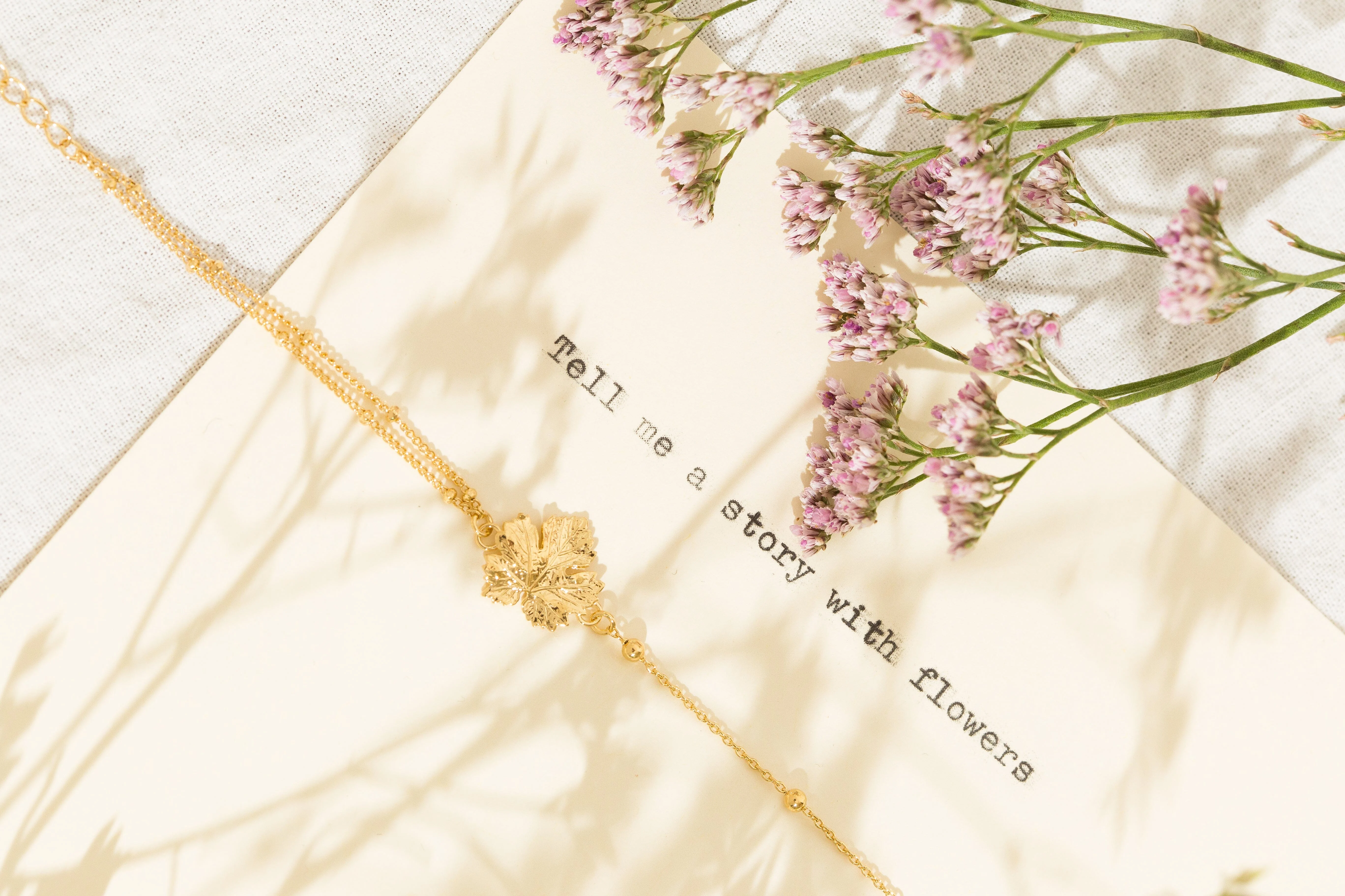 HÉRA - Bracelet feuille doré à l'or fin | Doré