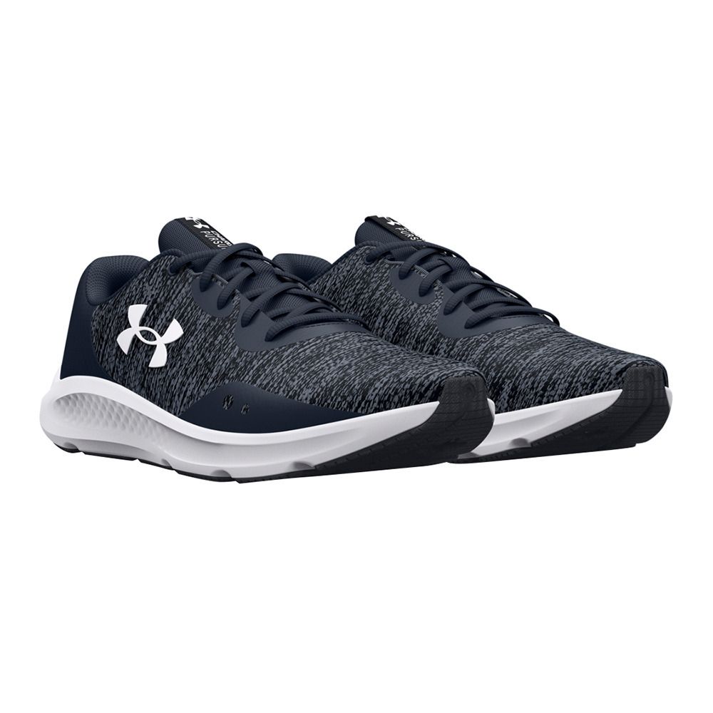 Under Armour UA CHARGED PURSUIT 3 TWIST - Chaussures running Homme downpour gray/downpour gray/white