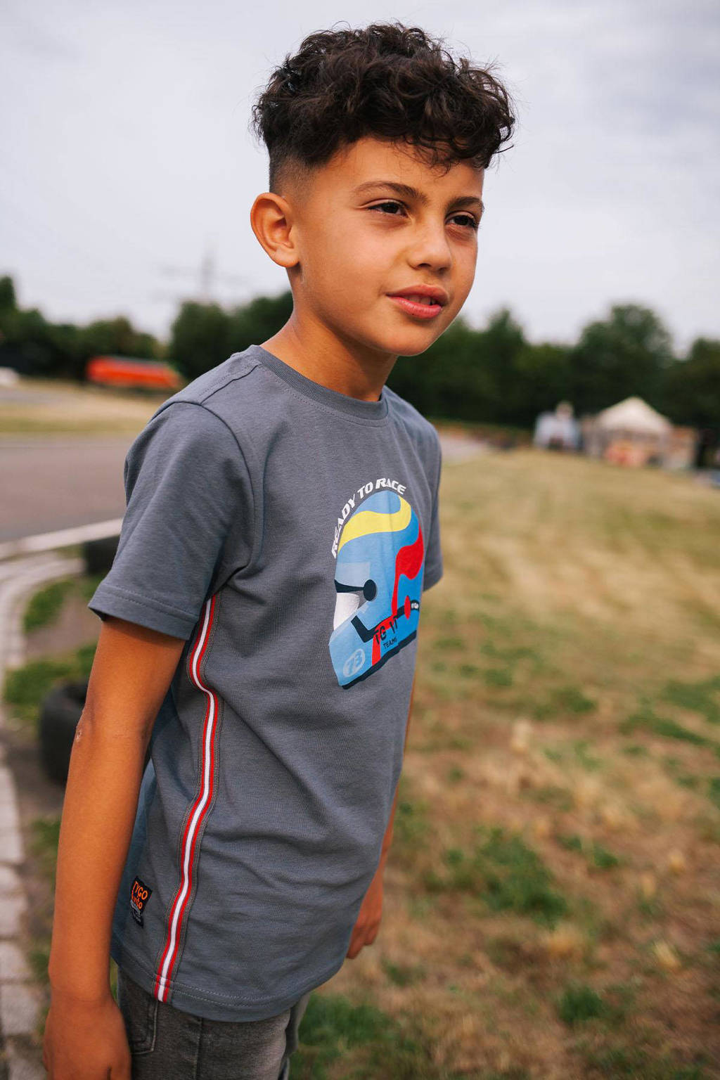 TYGO & vito T-shirt Wessel met printopdruk staalgrijs