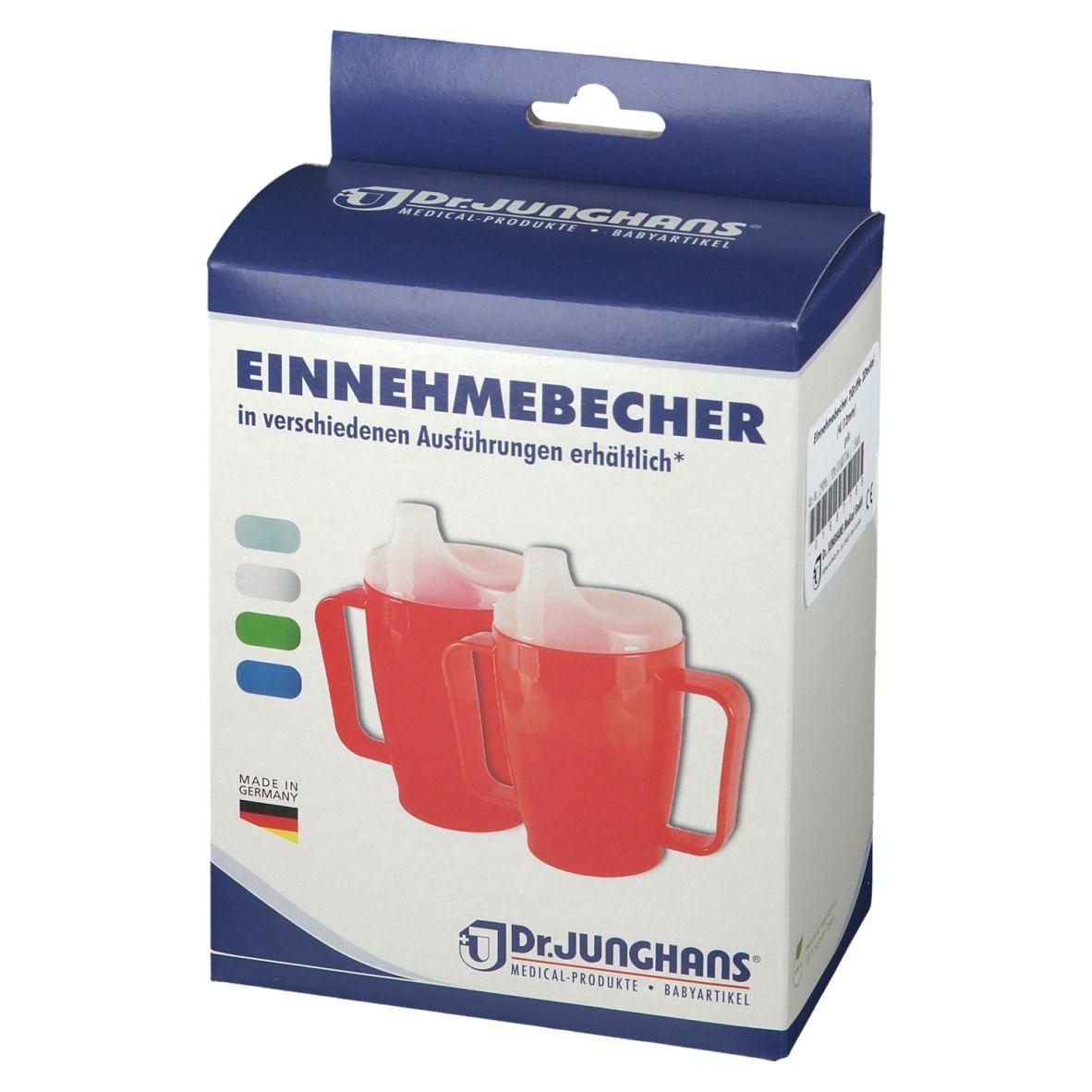 Dr. Junghans® Einnehmebecher mit 2 Griffen und Deckel 12 mm grün