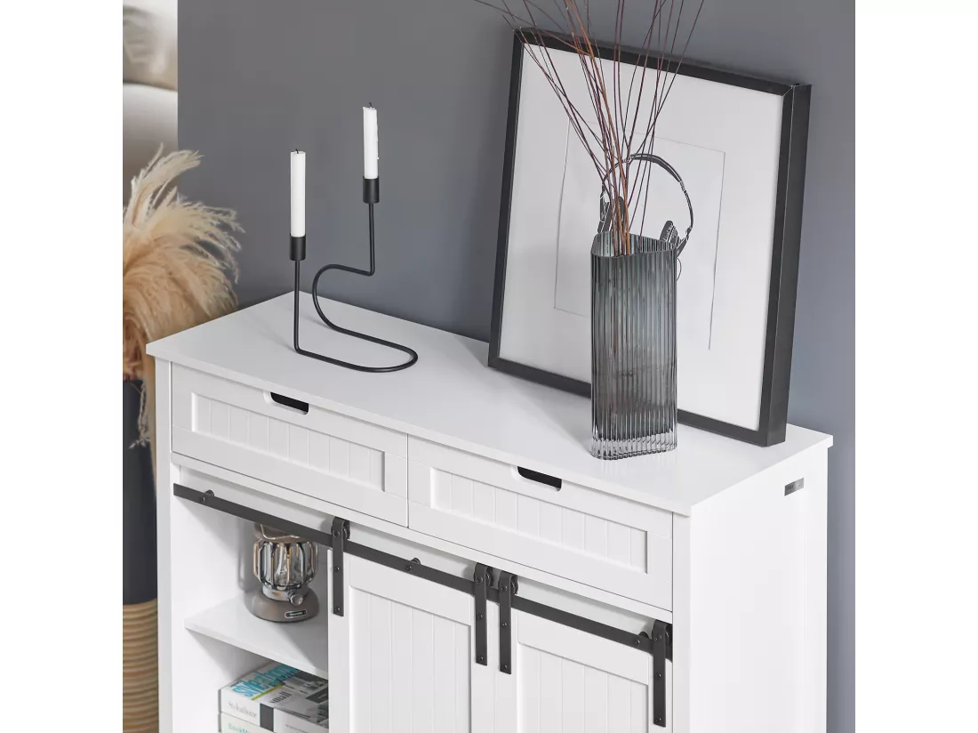 Buffet Bahut, Commode Armoire de Rangement pour Cuisine, Salle à Manger, Salon, FSB74-W