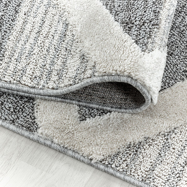 Scandinavisch vloerkleed - Pitea Lines Grijs/Creme