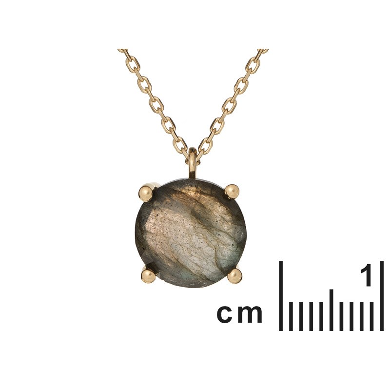 COLLIER LABRADORITE ARGENT DORE