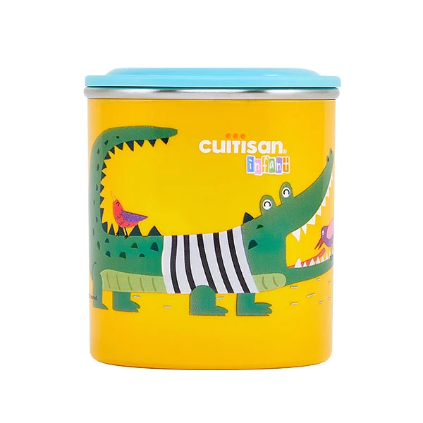 Tasse enfant crocodile en inox 300 ml jaune Cuitisan